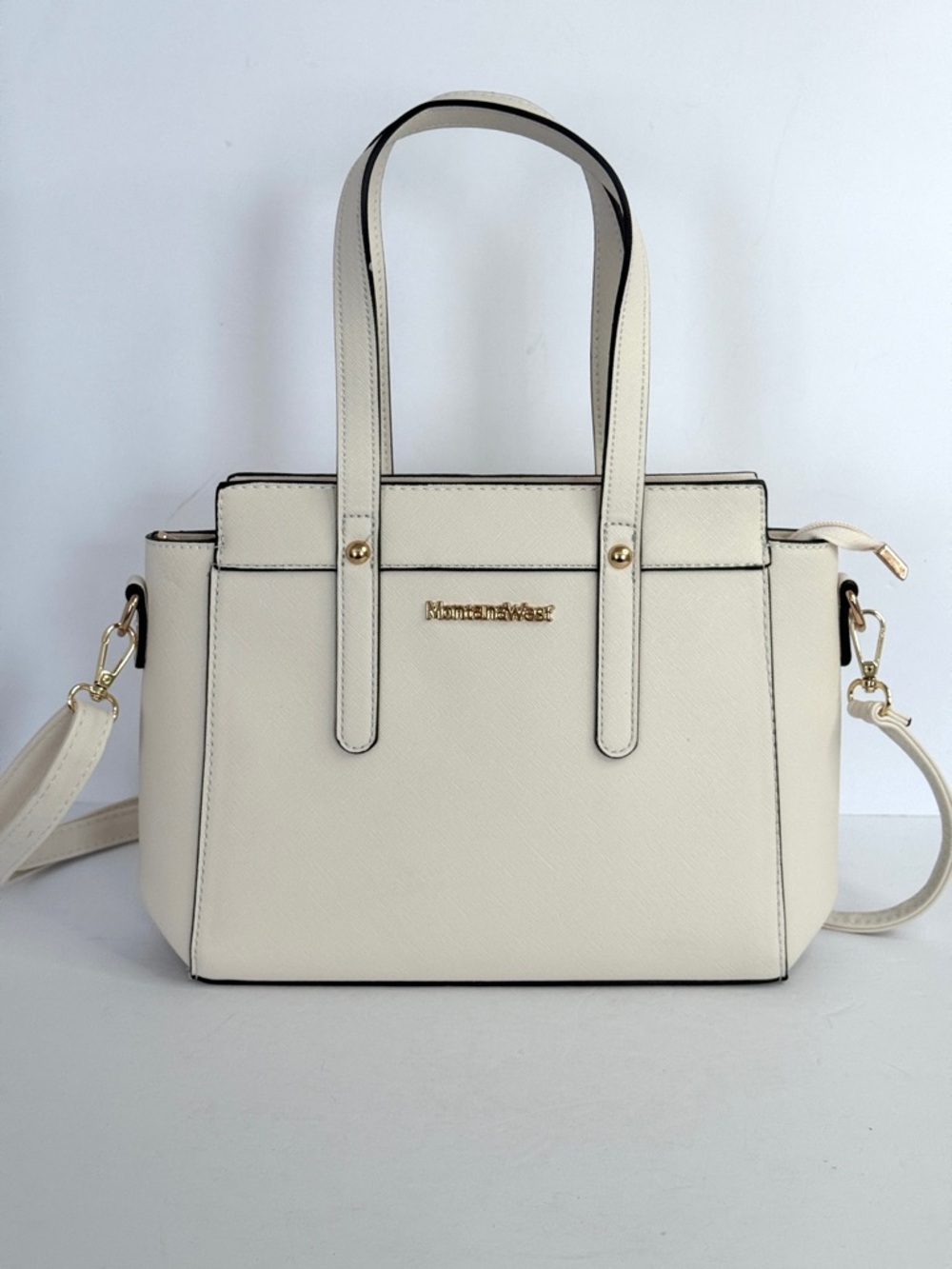 Montana West Satchel Women’s Handbag Cream Purse Crossbody